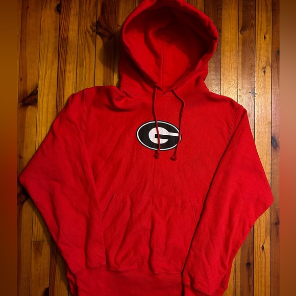 Georgia University Champion Reverse Weave Hoodie Sweatshirt - Picture 1 of 6
